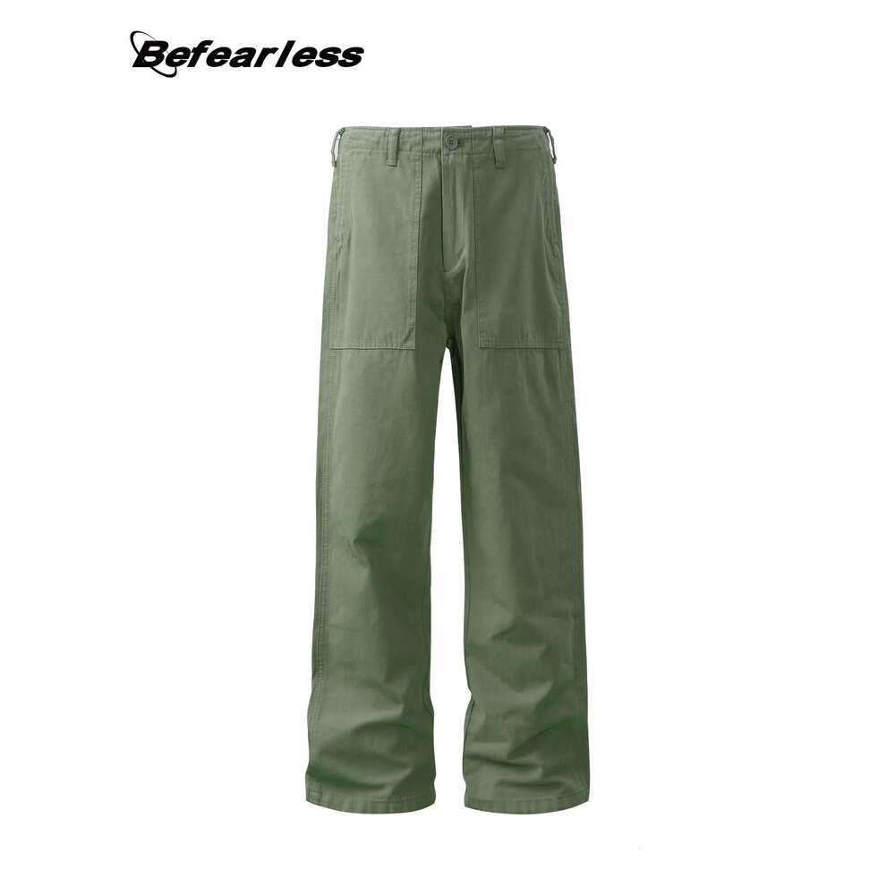 American Style Washed Vintage Straight-Leg Cargo Trendy Brand Unisex Loose Basic Wide-Leg Casual Pants B5