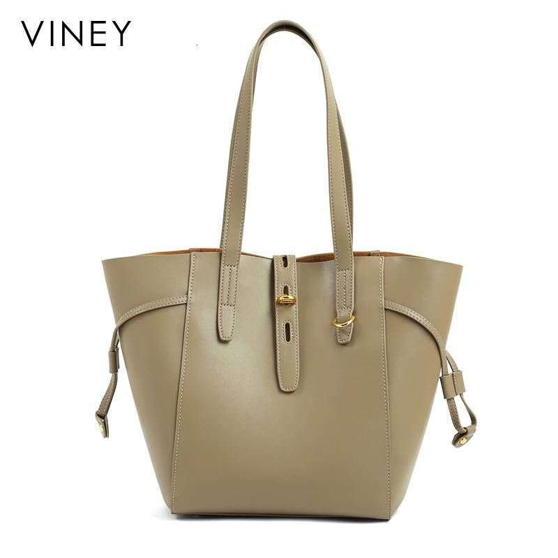 VINEY 2025 Spring And Summer Trendy Genuine Leather Hand-Held Shoulder Large Capacity Fashion Tote Women's Bag