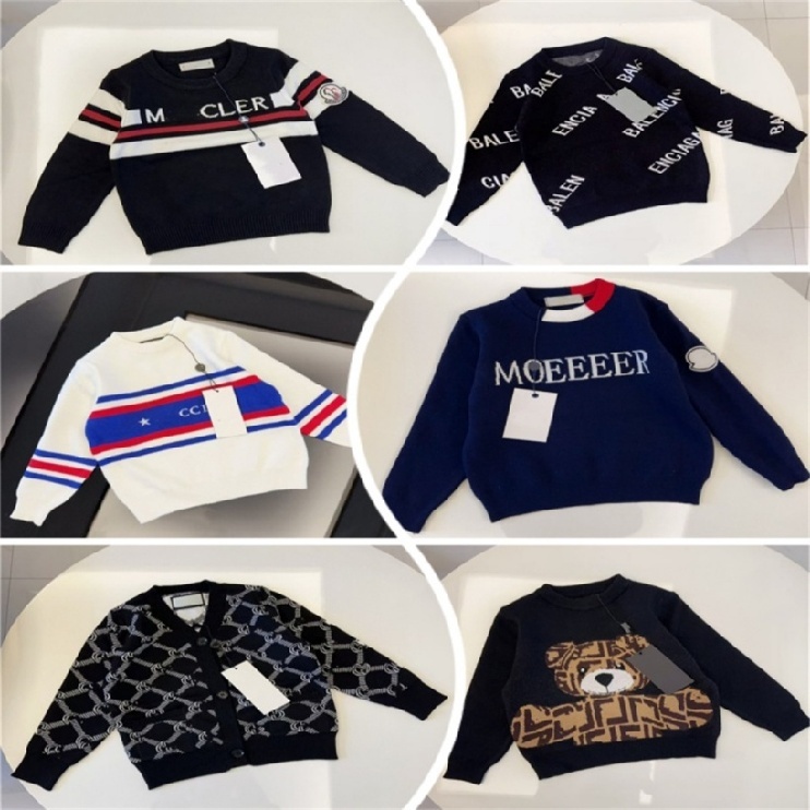 Children's designer sweater, baby clothing, children's sweater, long-sleeved luxurious top, warm and comfortable, hat style, suitable height: 80 cm - 150 cm D1007