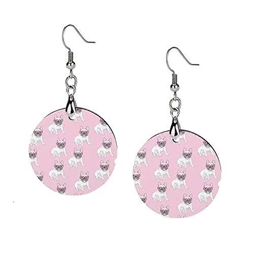 Cat Print Wooden Hoop Earrings Creative Exaggerated Twisted Large Circle