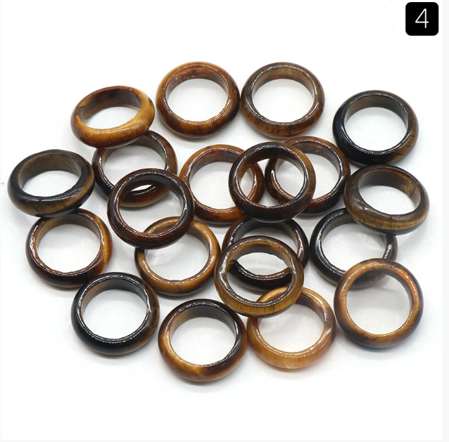 Band Rings Jewelry 100pcs/lot Wholesale Multi Color Ring Colorf Natural Agate Gemstone Finger Rings Couple Wedding Engagement Mens