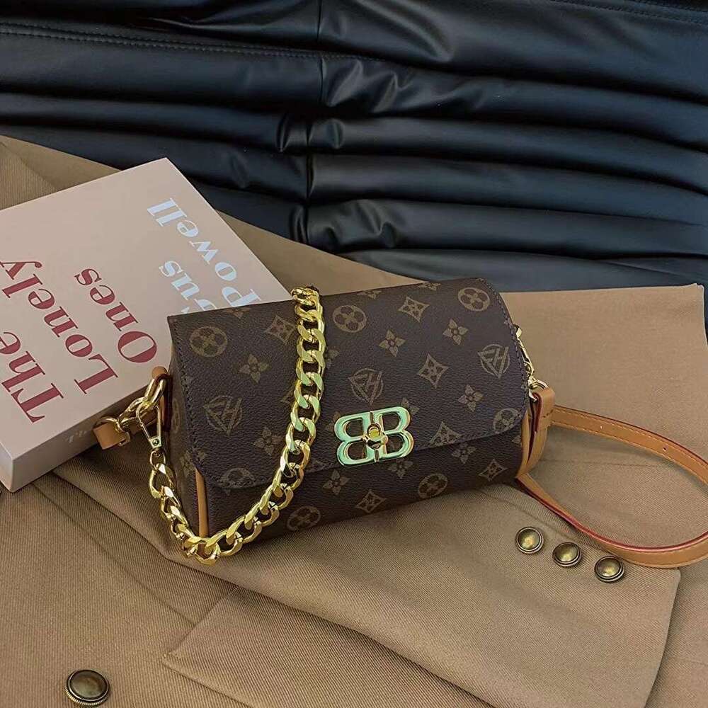 Designer Bag Luxury Bag Fashion Print Crossbody - Stylish PVC Shoulder Purse With Chain Strap, Trendy Casual Handbag Shoulder Bag Women Brown/Contrast