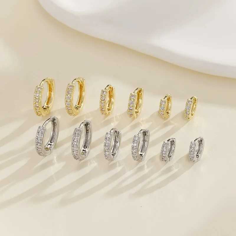 925 Sterling Silver Small Hoop Earrings Zirconia Huggie 14K Gold Plated Cartilage Piercing Ear Cuff Tiny Earrings for Women Men XJ250814