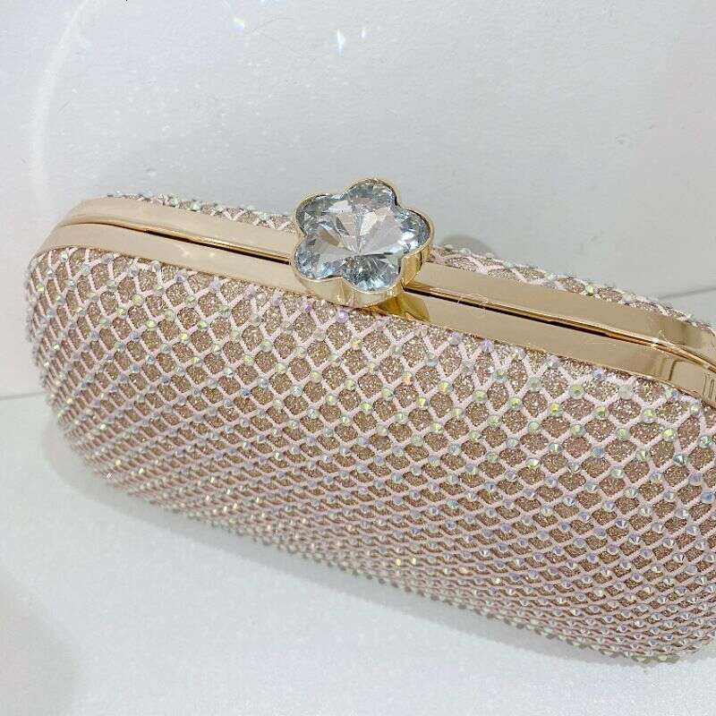 New Water Shining Celebrity Handheld Dress Fashion Crossbody Chain Dia Embedding Mesh Evening Bag