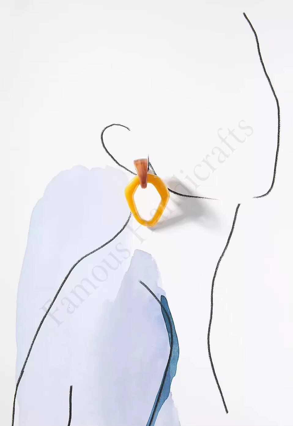 Round Resin Hoop Earrings Creative Exaggerated Twisted Large Circle
