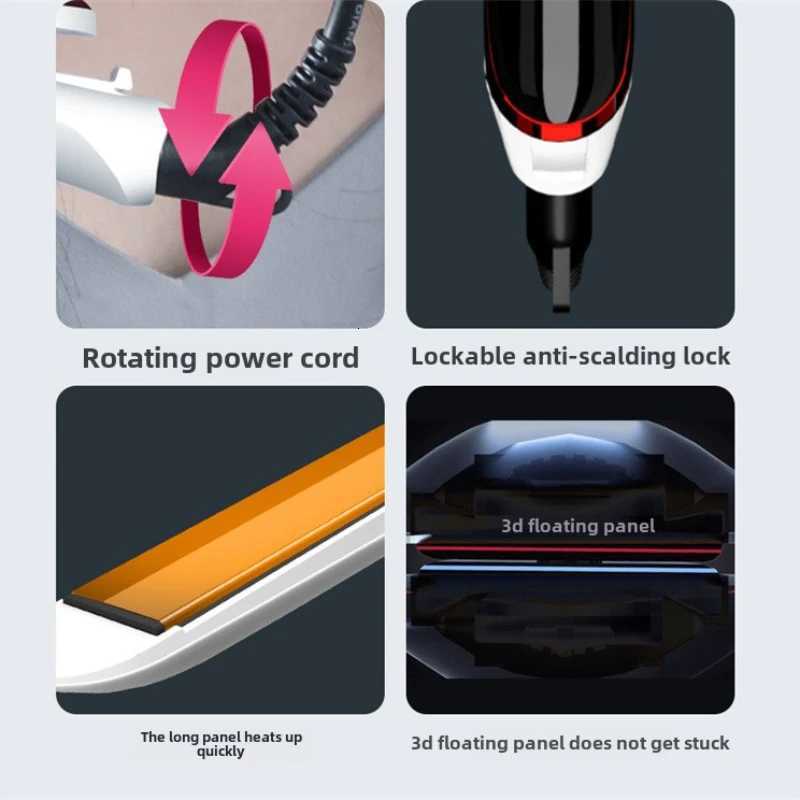 2-in-1 Hair Straightener Curler - Anti-Scald Adjustable Temp Damage-Free W250814