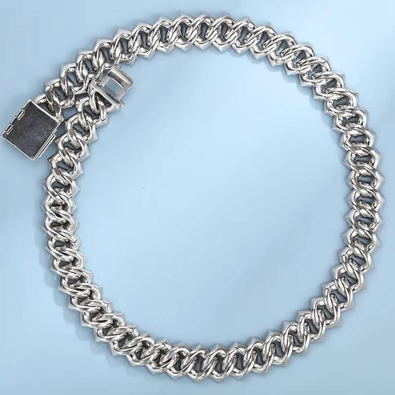Luxury Hip Hop Jewelry Moissanite Cuban Necklace Ice Out 925 Silver baguette 18/20/22 Inches Moissanite Cuban Link Chain