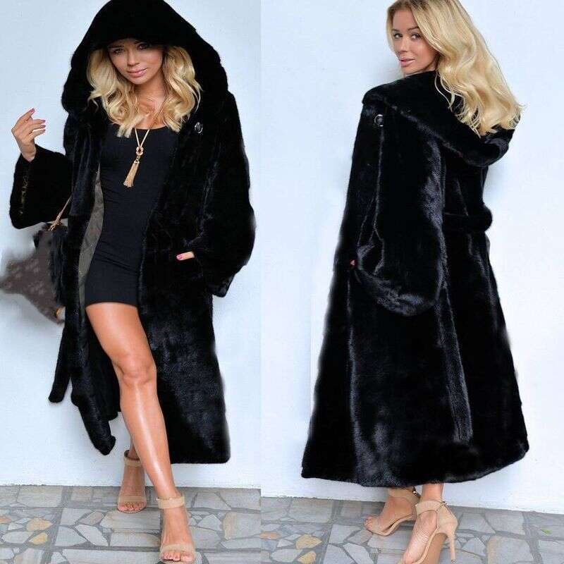 Women's Long Skirt Coat, Imitation Fur Coat, Solid Color Fashion Long Sleeve Luxury Street Fashion Autumn And Winter