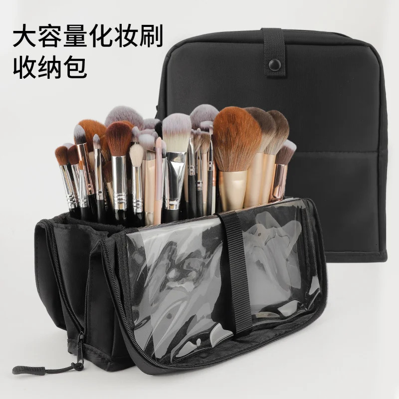 European and American Portable Makeup Storage Bag Professional Makeup Handbag with Magnetic Closure Brush Bag Foldable Large Cap 250812