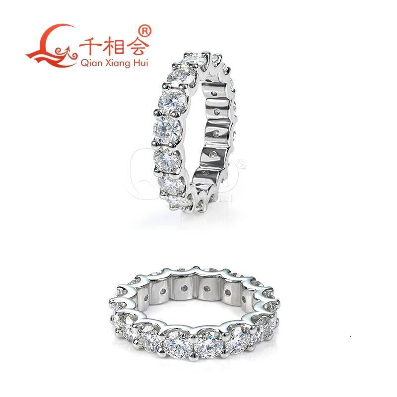 Customizable round Moissanite Eternity Band 0.3ct 4mm/0.5ct 5mm D VVS 925 Sterling Silver Jewelry for Engagement And Dating
