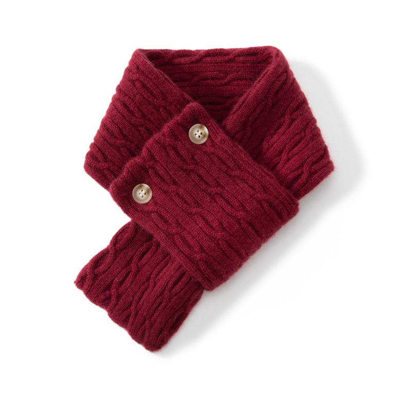 K1658 Cashmere scarf for men and women autumn and winter 2024 new style warm thickened small scarf cross neck cover fake collar