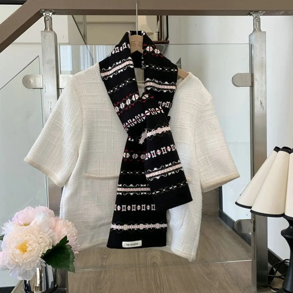 Simple Icelandic Style Island Style Jacquard Scarf Cashmere Printed Knitted Scarves Warm Korean Style Scarves Wool Shawl Girl 250808