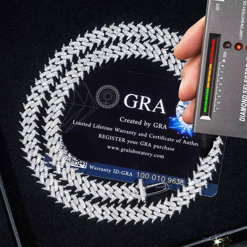 GRA Certified Vvs Cuban Chain Hip Hop Iced Moissanite Mens Necklace Wholesale