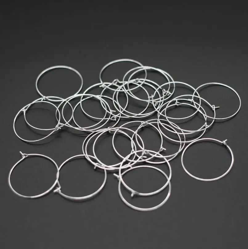 100pcs 20MM 25MM 30MM 35MM Round Loop Hoop Circle Earrings Iron Wire Earring Blank Ear Hook for DIY Earring Jewelry Findings XJ250814