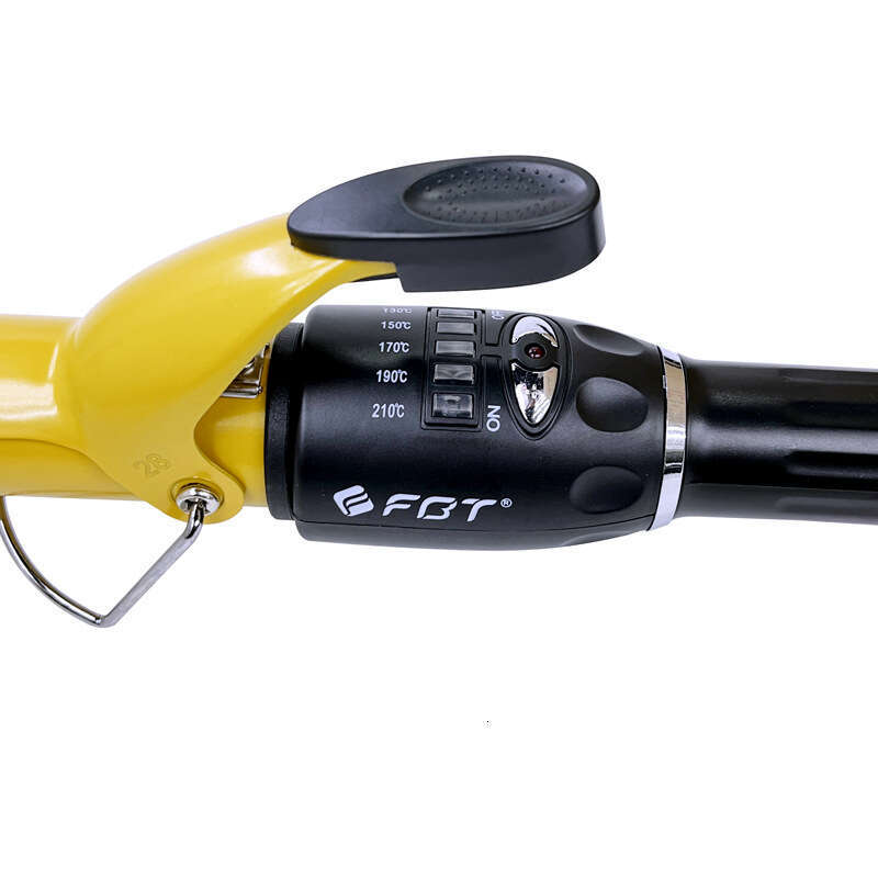 FBT Electric Iron For Makeup Artists And Hairdressers Large Curling Gold Ceramic Glaze Hair Friendly Degree Rotation