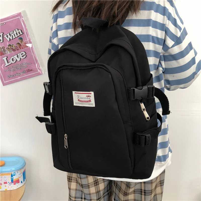Fashion Women Backpack For Teenagers Black Portable School Bag Female Business Travel Backpack Girls Waterproof Nylon Backpack XJ250814