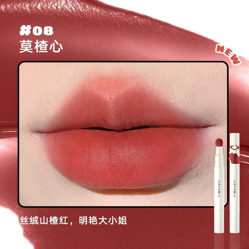 Judydoll Hydrating Non-sticky Lip Powder Cream Cushion Lipstick Matte Lip Stain White Lipsticks Light Lines Lip Clay Cosmetics 250812