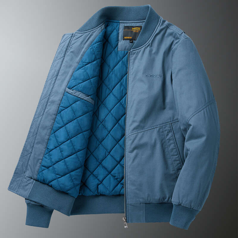 Men's Clothing Thick bomber autumn and winter loose large size men's baseball jacket casual cotton clothing