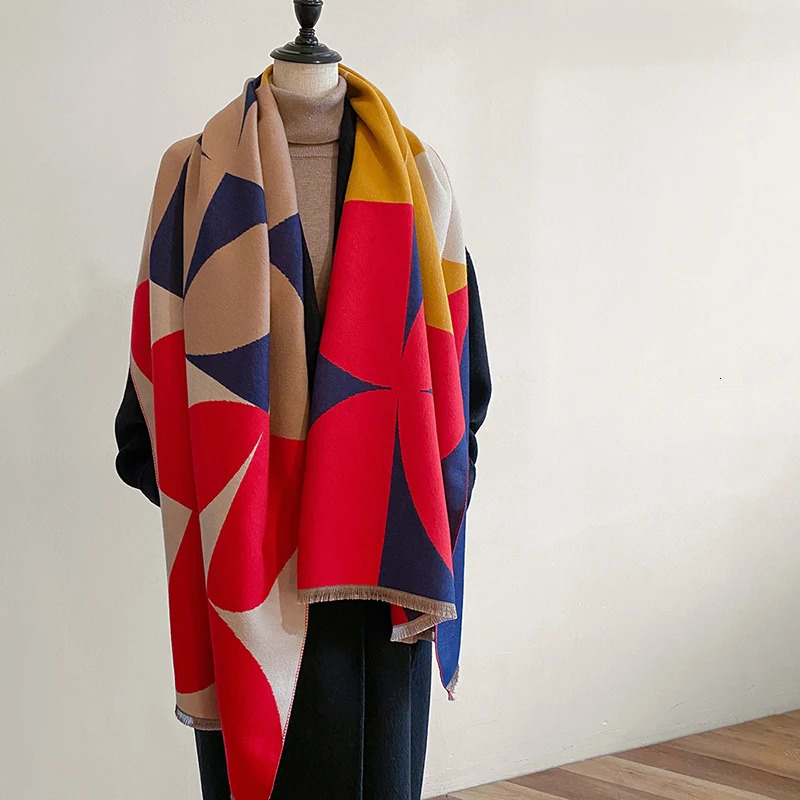 Latest Winter Two-Sided Jacquard Cashmere Scarves High Quality Women Thicken Wrap Shawl Ladies Wool Pashmina Scarf 250808