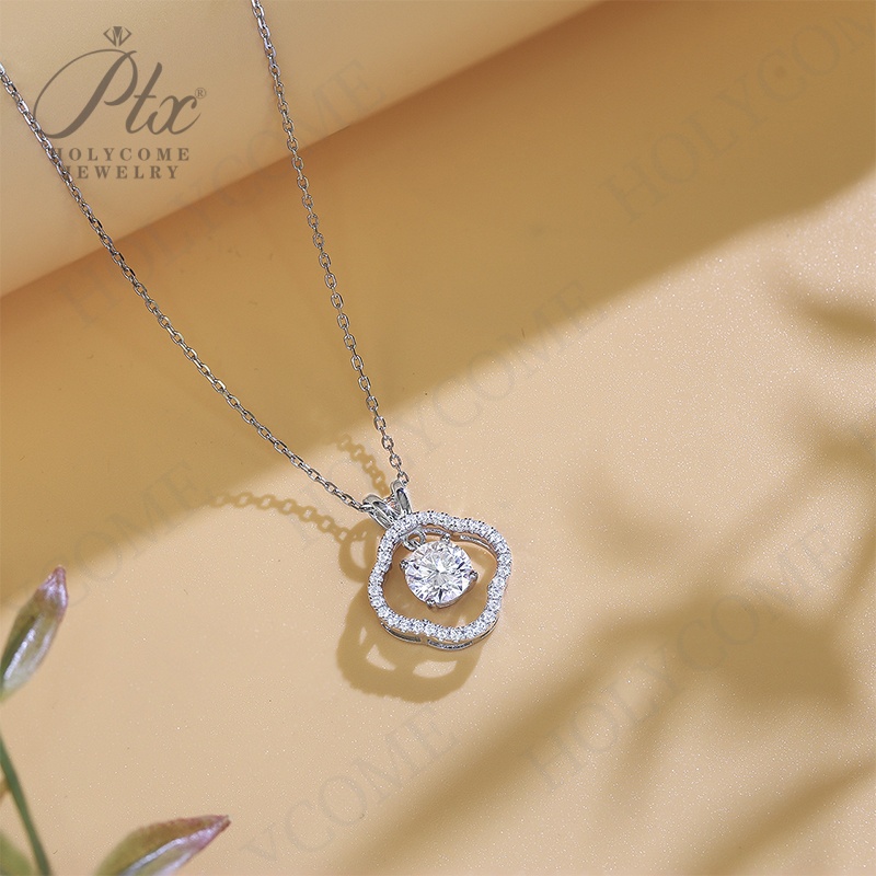 D Color VVS1 925 Sterling Silver Pendant Necklace 2CT Round Cut Engagement Wedding Fine Jewelry Gifts For Women Wholesale Price