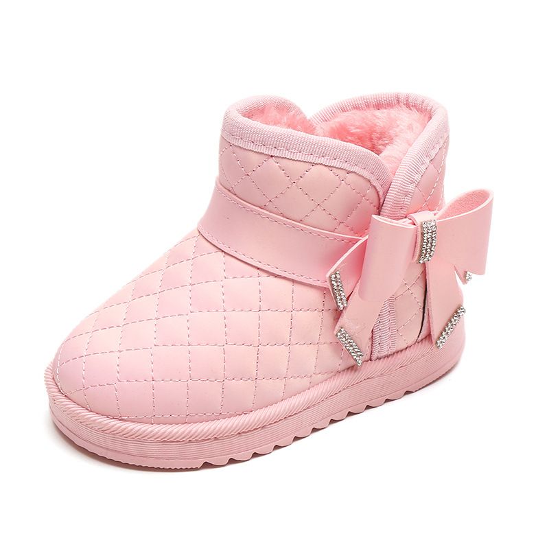 Kids Snow Boots Girls Cotton Shoes Winter Plush Warm Non-slip Children Baby Infant Girls Kidsnest Ankle Boots Girl Toddler Shoes Sizes US 4C-4Y