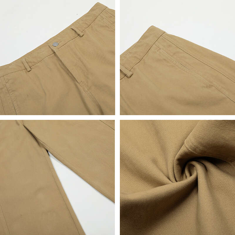 American Style Straight Simple Cargo Unisex Trendy Slim Casual White Men's Summer Long Pants B5