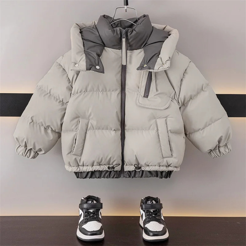 Children Hooded Down Coats Boys Thicken Winter Warm Jacket Teenager Windproof Outerwear Kids Fashion Clothing 4-14Y 250813