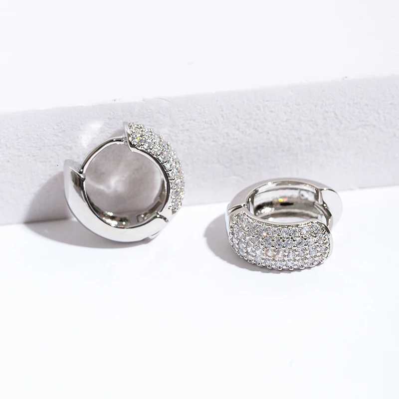 Luxury Zirconia Pave Hoop Earrings Women Men Unisex Huggies Earrings Hip Hop Party Jewelry Bridal Wedding Accessories Gift XJ250814