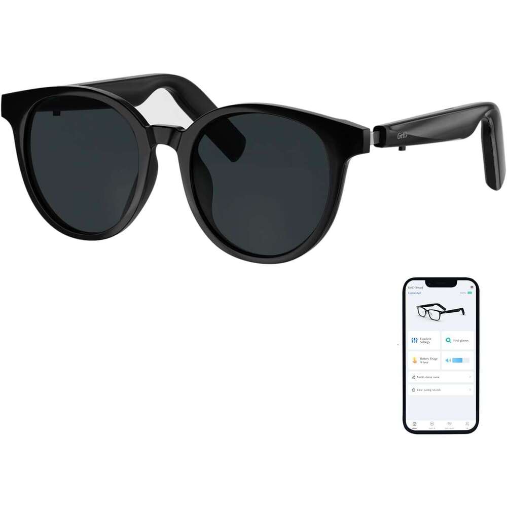 GetD Glasses, Translator Powered by ChatGPT, AI Assistant, Bluetooth Men and Women, Polarized Sunglasses, Audio Smart for Gaming, Travel, Meetings, Me