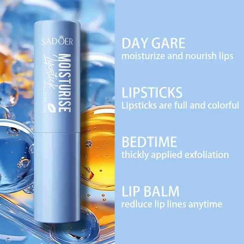123pcs SADOER Hyaluronic Acid Lipstick Lips Skincare Nourishing Lip Balm Lips Skin Care Products 250813