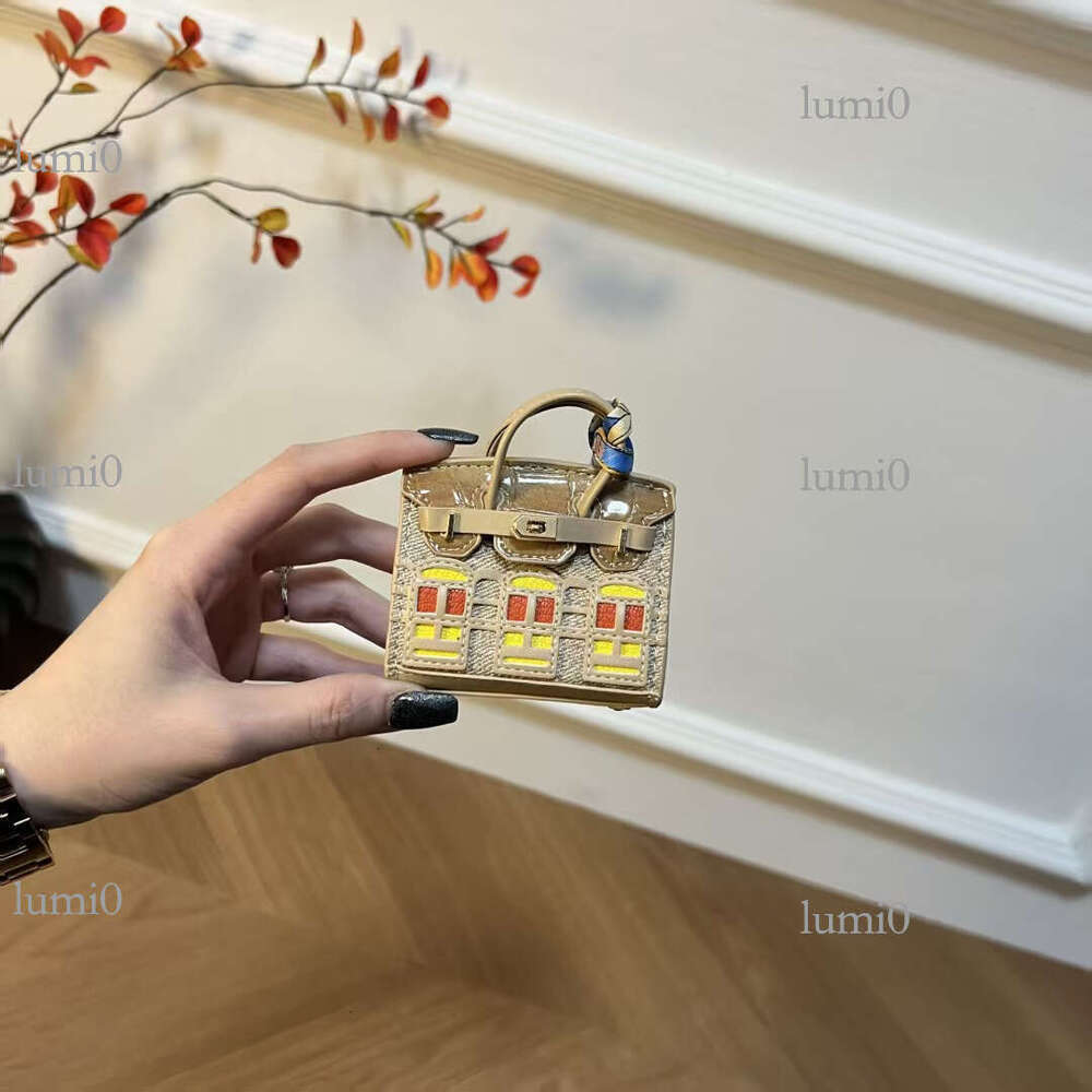 Mini House Cute Creative Small Window Car Key Pendant Earphone Lipstick Bag