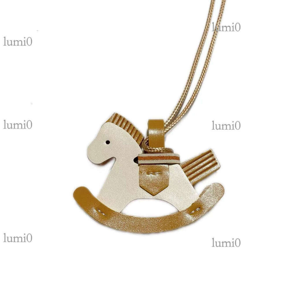 H Brand PU Leather Little Horse Ornament Car Rearview Mirror Rocking Bag Pendant