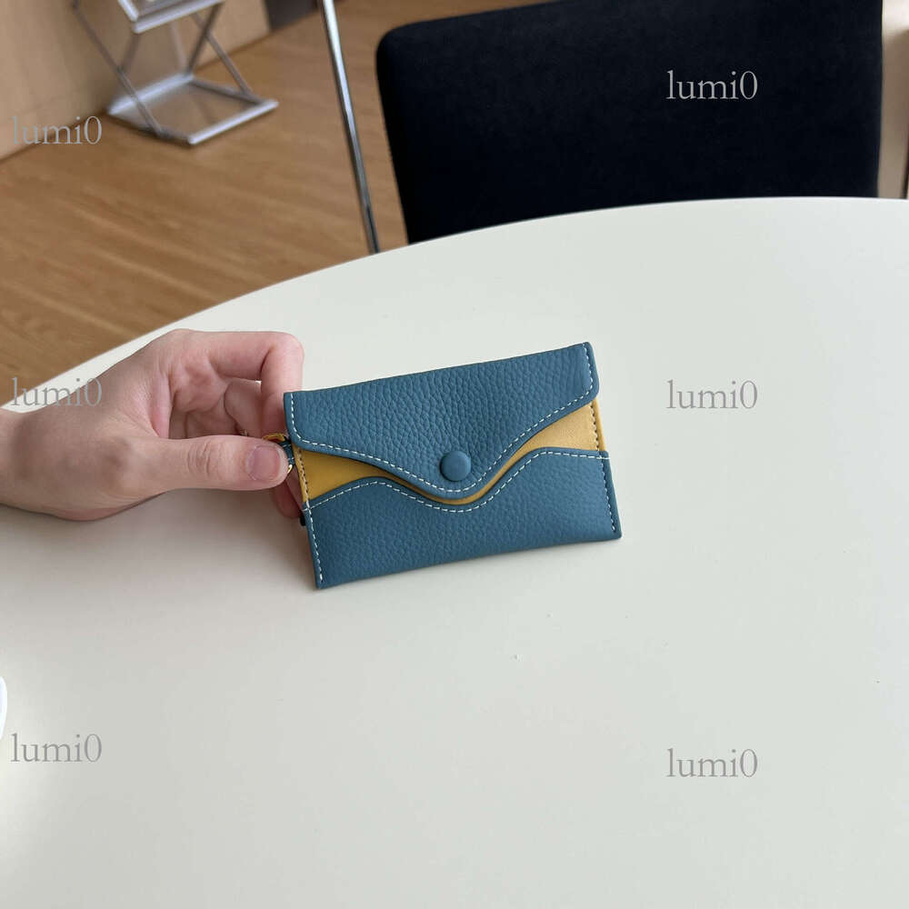 First Layer Cowhide Leather Halter Neck Envelope Earphone Bag Versatile Exquisite Clip Storage Coin Pouch Korean Version Mini Card Holder