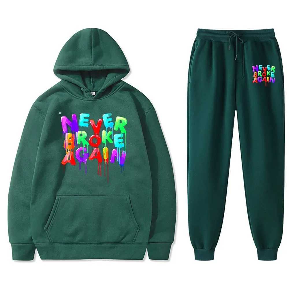 Youngboy Never Broke Again Hoodie 2PCS Sets Tracksuit Fashion Hip Hop Suit Sweatpants Men Women Hooded Sweatshirts Sport Pants W250814
