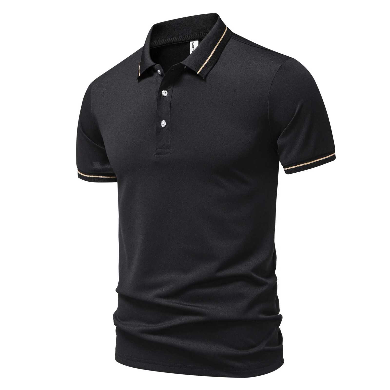 2025 Summer New Mens Business Casual Short Sleeve Solid Color Polo Shirt Fashionable Breathable Comfortable Summer Versatile XJ250804