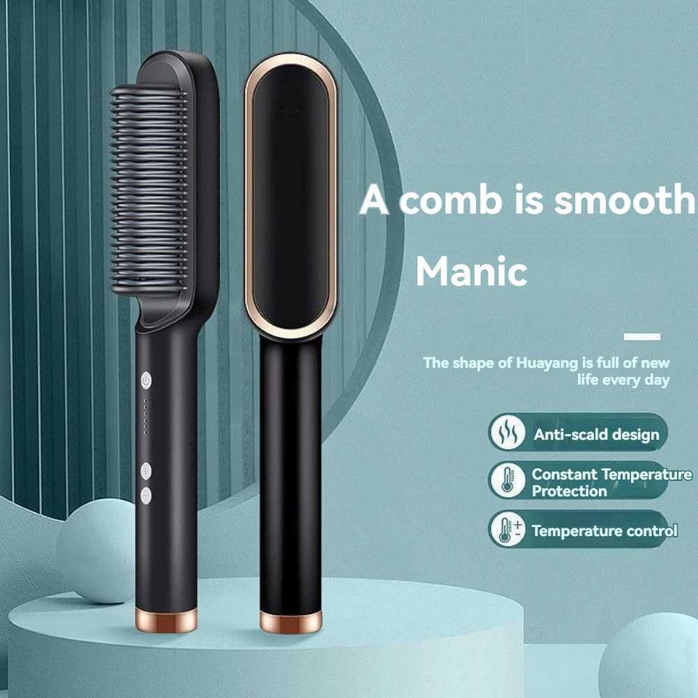 Hair Straightening Comb Device Negative Ion Does Not Hurt Hair Straightening Plate Clip Curling Iron Lazy Curling Comb W250814