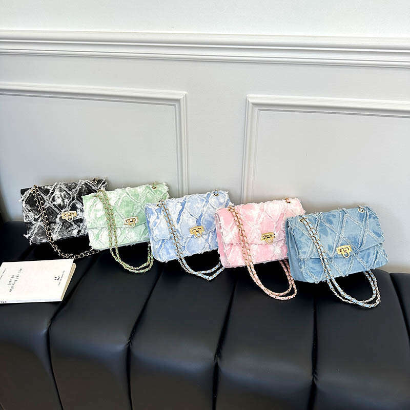 2025 Designer bag Luxury bag New Denim Square Underarm Single Shoulder Crossbody Chain Bag Handbag For Women Trendy