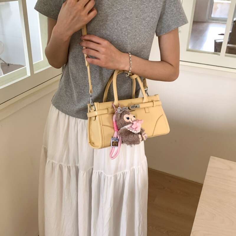 Korean 2025 New Style Solid Color Casual Shoulder Crossbody Bag in Niche Fashion Oil Wax Leather Handbag