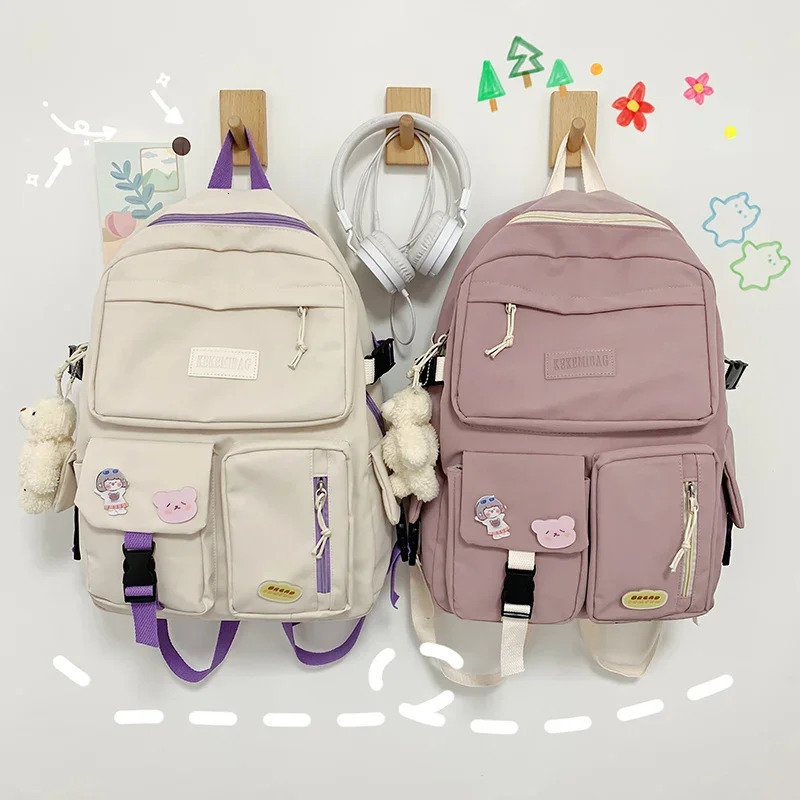 Girl Backpack Student School Backpacks for Teens Woman Kawaii School Bag Female Korean Harajuku Bookbag 250813