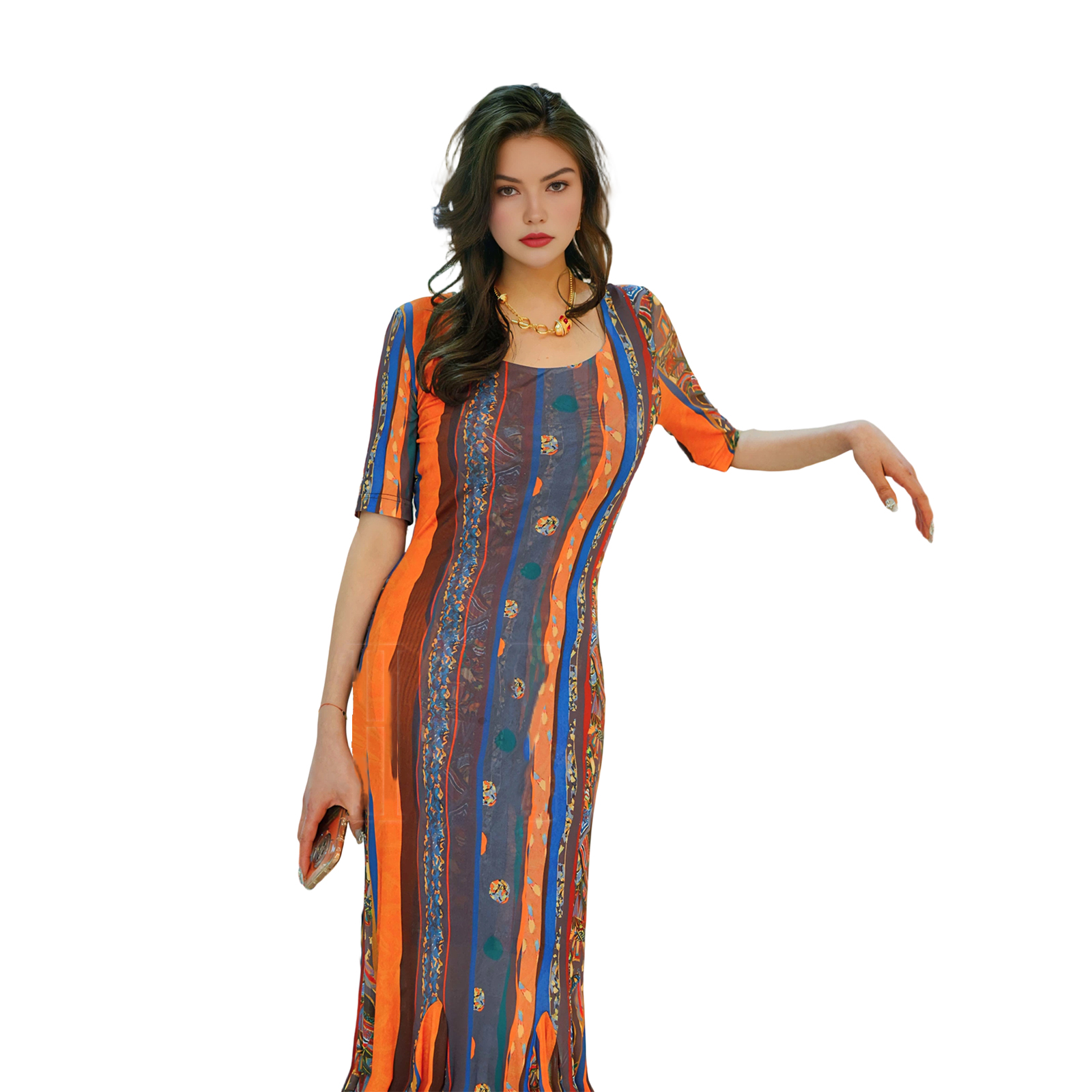 Luxury summer new designer saturns memory dress for woman fishtail style highend for busniess party birthday festival be gift for mom and friend.