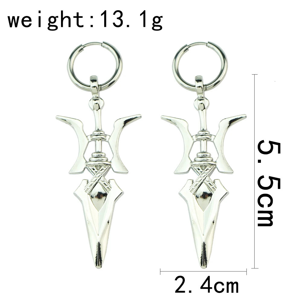 Death Note Misa Amane Cosplay Earring Halberd Drop Earrings for Girl Halloween Goth Cross Ear Clips Ear Cuffs Fashion Gift 250812
