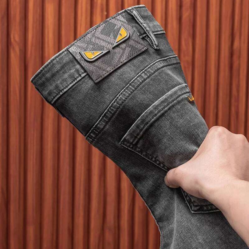 2024 spring and summer new high-end affordable fashion jeans men's stretch denim slim fit tapered casual trousers