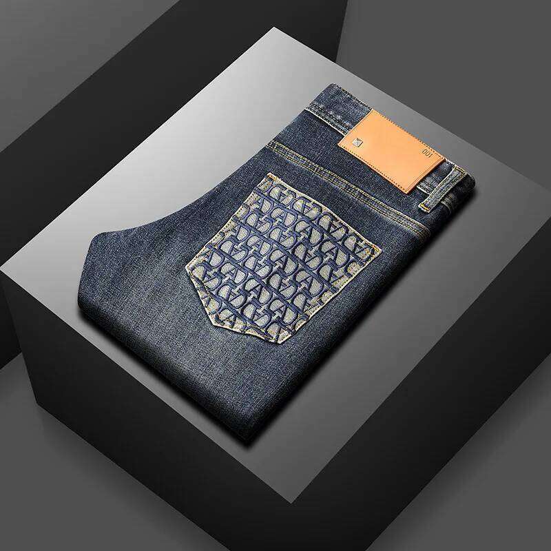 2024 New Light Jeans Men's Spring and Autumn Versatile High-End Casual Affordable Fashion Slim Trousers