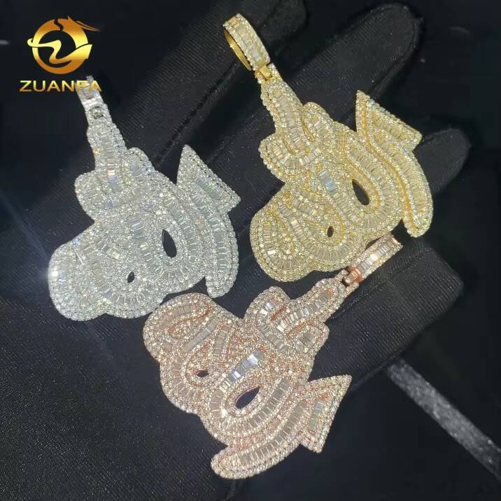 Pass Diamond Tester Custom Hip Hop Moissanite Charms Diamond Jewelry Ice Out 925 Silver VVS Moissanite Fine Allah Pendant