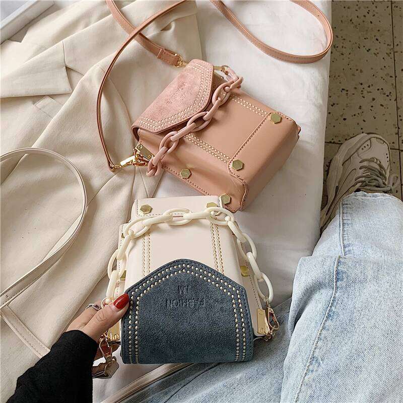 Spring Summer Women's 2025 NEW free shipping New High-end Fashion Niche Color-blocking Phone Crossbody Versatile Small Square Bag