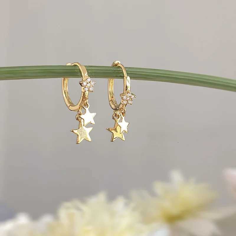 Fashion Small Simple Rhinestone Star Ear Buckle Hoop Earrings For Women Punk Cross Moon Sun Earrings Party Jewelry Wholesale XJ250814