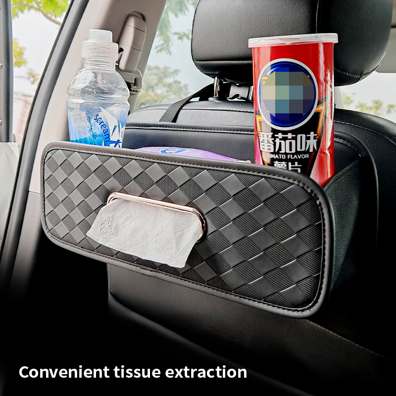 Car Organizer Car seatback storage box, multi-functional tissue box, car water cup holder, seat back storage compartment, interior decorations
