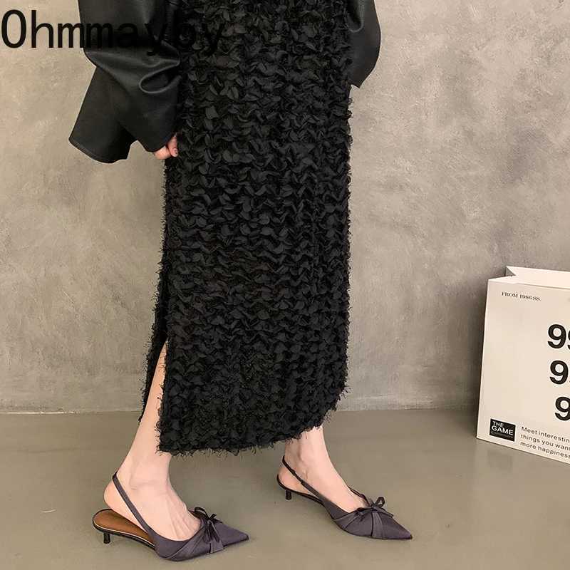 Summer High Heel Butterfly-knot Women Sandals Fashion Pointed Toe Backless Shoes Elegant Ladies Dancing Party Pumps W250814