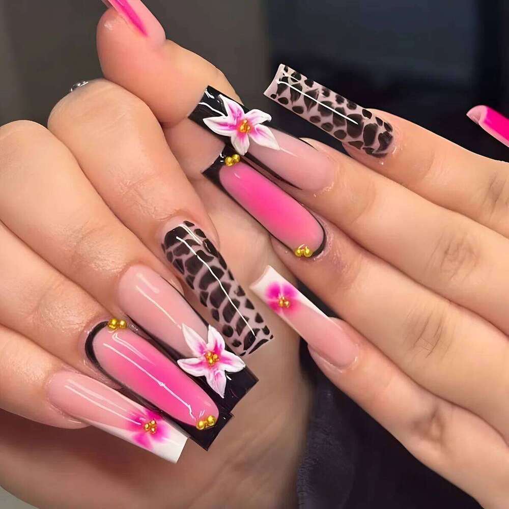 24pcs European Ballet Press on Punk Cool Coffin Head Fake Long Spice False Nails for Women Girl Wearable X250814
