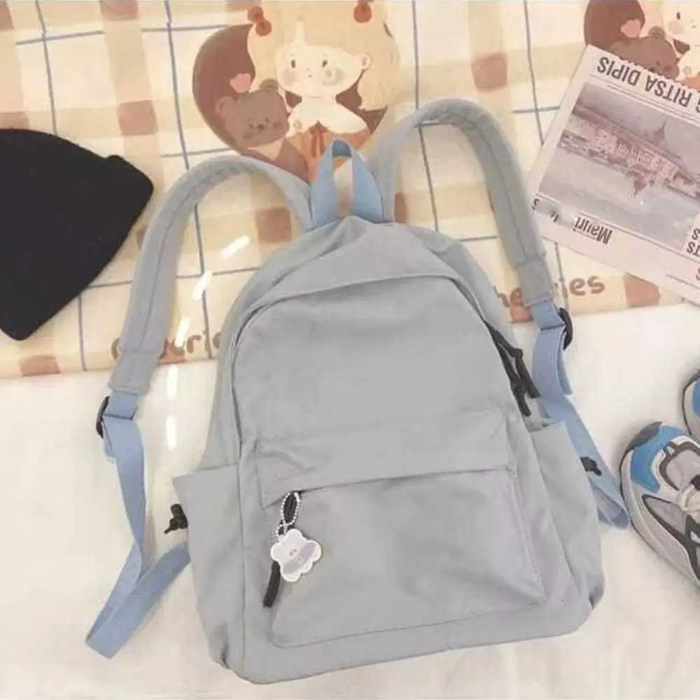 New High School Students Backpack Solid Color Large Capacity School Bags Waterproof Womens Backpack for Teenagers XJ250814